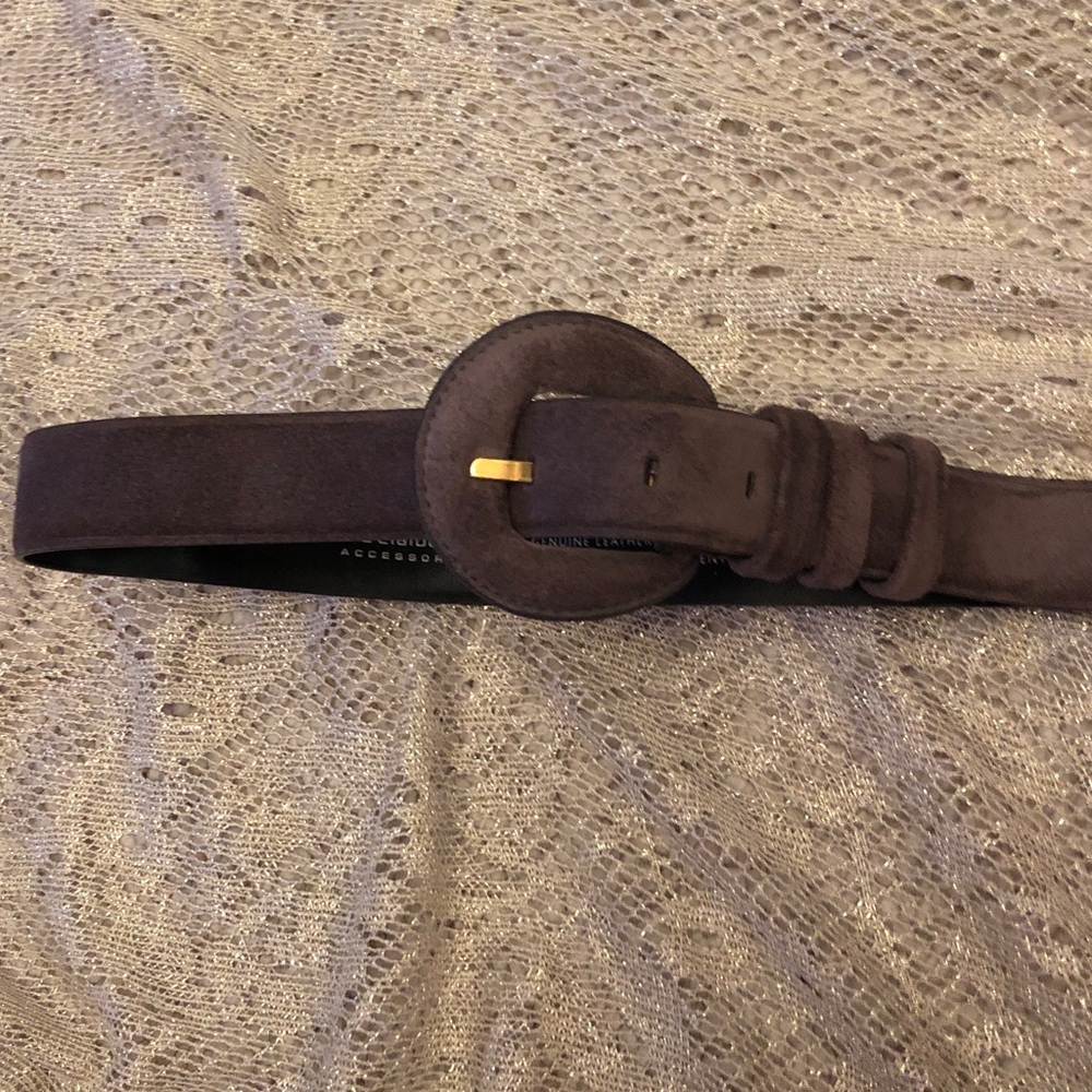 Grey/Brown Leather Belt